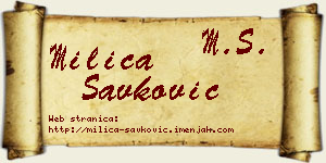 Milica Savković vizit kartica